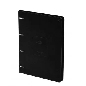 Тетрадь на кольцах А4, 120л., кожзам,  BG "Моно. Черный" 382810
