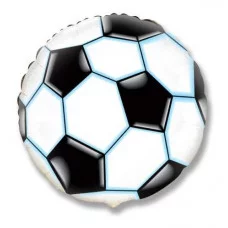 Шар (18\'\'/46 см) Круг, Футбольный мяч, Черный, 1 шт. 401506