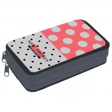 ТМ "Profit" Пенал 2-секц, большой СЕРЫЙ ГОРОХ (ПН-9203), 190х105, ламинированный картон