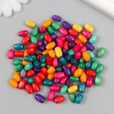 Бусины для творчества дерево "Разноцветные рисинки" 0,6х0,6х1 см набор 20 гр   9888420