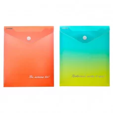 Папка-конверт на кнопке "deVENTE. Degrade" A6 (140x170 мм) 180 мкм, непрозрачная с рисунком, тиснение фольгой 2 дизайна ассорти 3071318