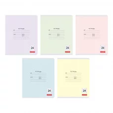 Классическая серия (клетка) 24л. Тетради А5 24л. Скрепка. Клетка. Обл.: мел. картон. Бум. оф.60 г/м2. Скругл.уг. Поля. Уп./гофр.