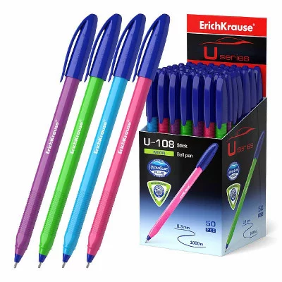 Ручка шариковая ErichKrause® U-108 Stick Neon 1.0, Ultra Glide Technology, цвет чернил синий 58092