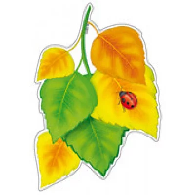 М-10972 Вырубная фигурка. Листочки Береза (с УФ-лаком) / фигурка Сфера 4630112007206