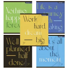 Тетрадь 36 л., А5, клетка, Alingar "Well done", скрепка, офсет,  мелованный картон (стандарт)