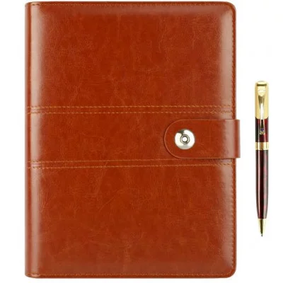 Набор подарочный: Ежедневник на кольцах А5 + ручка (коричневый) DV-6753BN