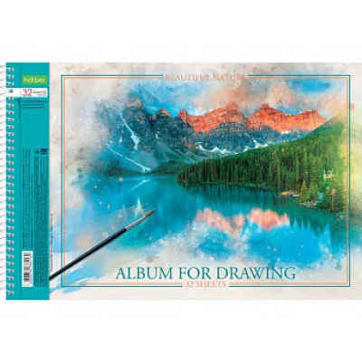 АЛЬБОМ для рисования 32л А4ф на спирали -Прекрасные пейзажи- 067348 Аль3434