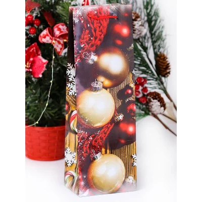 Пакет подарочный с глянцевой ламинацией 12x36x8,5 см (Bottle) Славный Новый Год, 157 г ПКП-6078