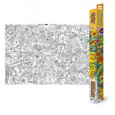 Большая раскраска. Дудл. Котики. 101х69 см. ГЕОДОМ