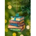 Елочная подвеска однослойная из дерева "Стопка книг" 8см НУ-3102