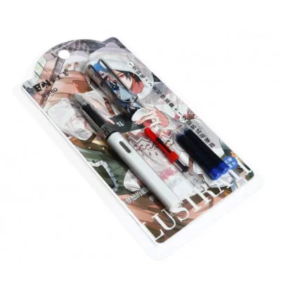 Ручка перьевая + 2 картриджа синих + поршень, на блистере Аниме МИКС 9630256