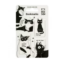 Закладки магнитные для книг, 4шт., MESHU "Meme cat", соф-тач 365936
