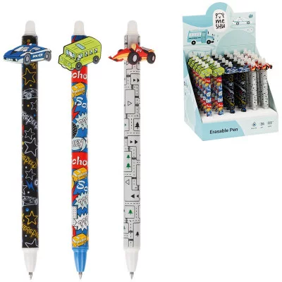 Ручка гелевая стираемая автоматическая MESHU "Supercar" синяя, 0,5мм, корпус ассорти 315689