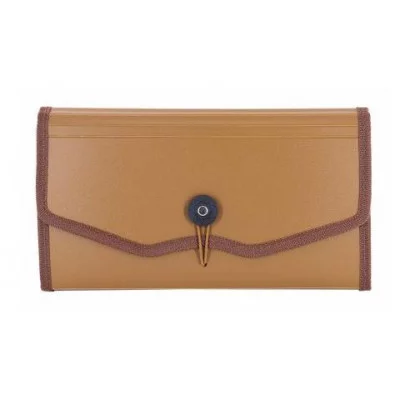 Папка-картотека Alingar 260х140 мм на пуговице пластик 900 мкм 12 отделений коричневый 1шт AL12823/3