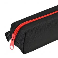 Пенал-тубус мягкий на молнии ЧЁРНЫЙ С КОРАЛЛОВЫМ (ПН-3108) 200х50х50 ПН-3108