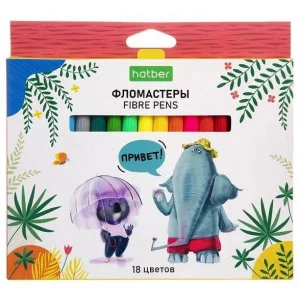 Фломастеры "ECO" 18 цв.  -ZOO- в карт. короб. с европодвесом Фло33