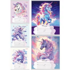 Тетрадь КЛЕТКА 12л. ЕДИНОРОГИ И ВОЛШЕБСТВО  цвет. мел.обл. Т12-3922