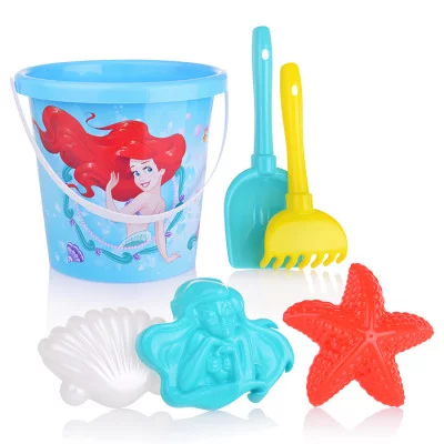 Набор Disney «Русалочка» №2: ведро с наклейкой, лопатка №5, грабельки №5, формочки (Ариэль + ракушка №1 + морская звезда №1) 65933