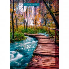 Бизнес-блокнот А4 80л. МОСТИК В ЛЕСУ (Б80-6697) 7БЦ, глянц.ламин., цвет.мелов.обл. Б80-6697