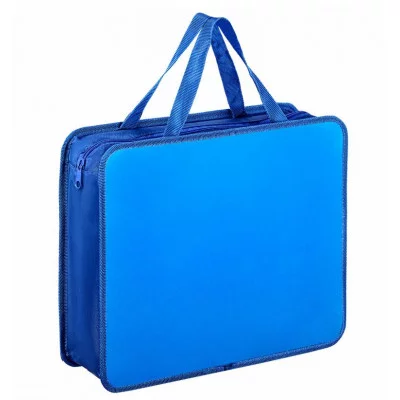 Папка на молнии с ручками ПИФАГОР, А4, 1 отделение, пластик, 75 мм, синяя, 228233