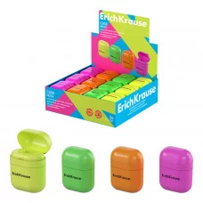Точилка пластиковая ErichKrause Case, Neon, с контейнером, ассорти 60040