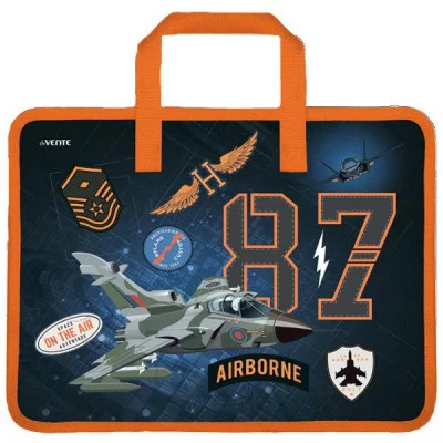 Папка А4 пластик молния сверху/ручки тесьма "Aviation" DEVENTE 8053909 704981