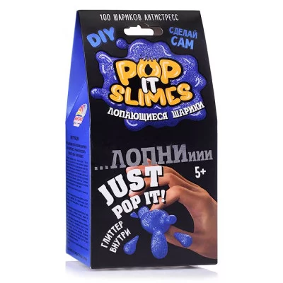 Набор для опытов и экспериментов "Юный химик". "Pop it slimes. Лопающиеся шарики. Синий. 912