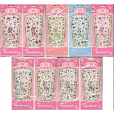 Наклейки-стразы Alingar, акриловые, пакет с европодвесом, "Кошечка" AL9591