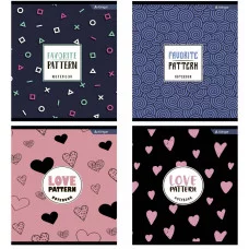 Тетрадь 36 л., А5, клетка, Alingar " Орнамент", скрепка, второй блок, мелованный картон (стандарт) AL8743