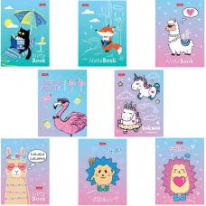 Блокнот МАЛЫЙ ФОРМАТ А6 105х145 мм, 24 л. скоба, мелованная бумага, HATBER, Милые Создания 24Б6В1 113456