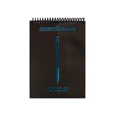 Скетчбук А5 Pen sliced Blackout (7БЦ, мат лам+выб лак+неон, 32 л, 120г, черный блок) С64-4244