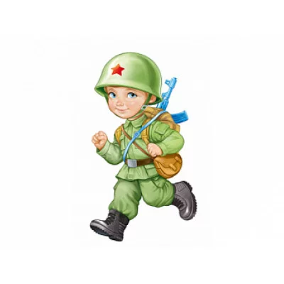 Плакат фигурный А3 Империя Поздравлений Мальчик в каске с автоматом 29978