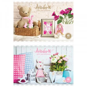 Альбом для рисования 16л А4 на скрепке ArtSpace Stuffed animals 271436