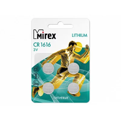 Батарейка 1шт литиевая Mirex CR1616 3V Бат436
