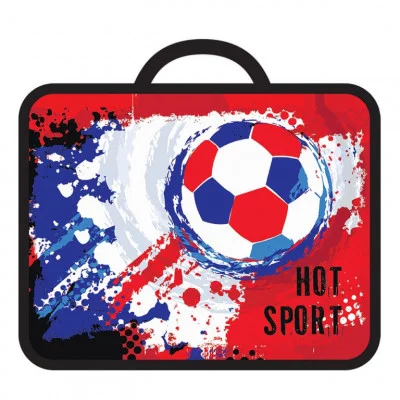 Папка детская с ручками А4 пласт. рисунком на молнии Футбольный мяч ПМ-А4-26