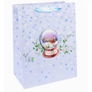 Dream cards Пакет подарочный с мат.лам. глит. и 3D картинкой 18x23x10 Сани Деда Мороза 210г ПКП-3764