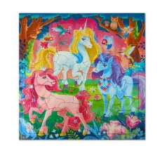 Пазл фигурный на подложке+Дополненная реальность. 80 деталей. Единороги. 30х30,5 см. ГЕОДОМ