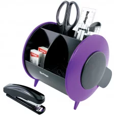 Настольный органайзер Berlingo "Satellite", 9 предметов, черно-фиолетовый BERLINGO_ 266923