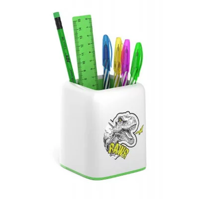 Набор настольный пластиковый ErichKrause Forte Dinosaur Park белый с зеленой вставкой 55739