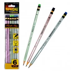 Карандаш ч/г дерево 43136 "Профи-Арт" круглые,заточ,c ласт. HB