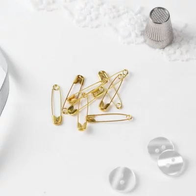 Булавка английская металл №0 2,8*0,5*0,1см наб 10шт цена за золотой 5208928