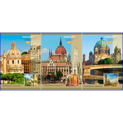 Тетрадь КЛЕТКА 96л. А4 ГОРОДА-ПАМЯТНИКИ (96-7935) (цвет.мелов.обл.) 96-7935