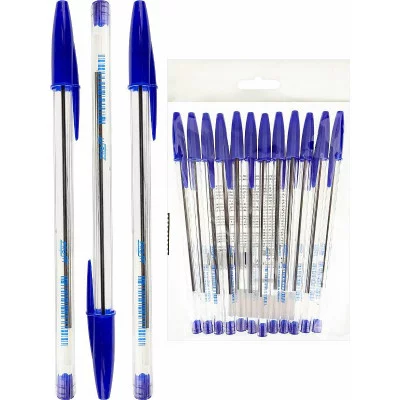 TM"Profit"Набор ручек шариковых,"КРИСТАЛЛ"12шт.СИНИЕ ЧЕРНИЛА(НР-3360)проз кор144мм,d=1,0мм НР-3360