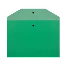Папка-конверт на кнопке СТАММ А4, 120мкм, пластик, прозрачная, зеленая 355648