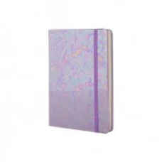 Записная книжка, А6, Alingar, 7БЦ, ПВХ голография на резинке, клетка, 96 л. Разводы сиреневый AL9290