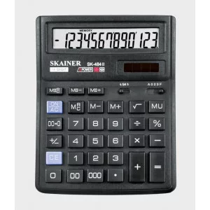 Настольный калькулятор SKAINER SK-484II (пл., 14 разрд., 2 пит., 2 пам., чер. 143 x 192 x 39.5 мм)