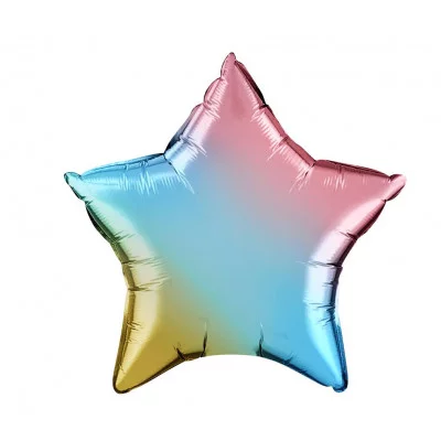 Шар (18\'\'/46 см) Звезда, Нежная радуга, Градиент, 1 шт. 17276