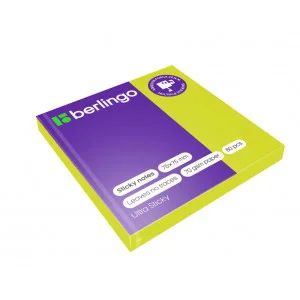 Самоклеящийся блок Berlingo Ultra Sticky 75*75мм, 80л. зеленый неон 270276