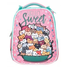 Рюкзак Schoolformat ERGONOMIC 2 FLUFFY KITTENS 19,8 л роз. 38х29х18 см жестк. каркас 2 отд. молния д/девочек 227822