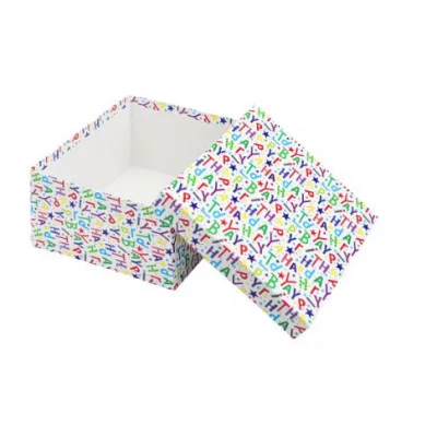 Коробка квадратная подарочная 1 шт Буквы 20 х 20 х 10 см РазборПП-4538